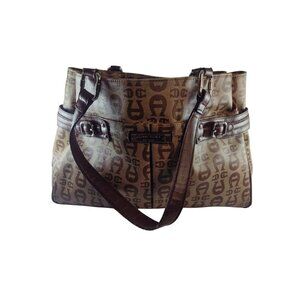 Etienne Aigner Monogram Canvas & Faux Leather Tote Bag